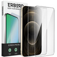 2x Закаленное стекло для iPhone 12 Pro Max, ERBORD 9H Hard Glass на экране