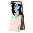 Чохол для Samsung Galaxy Z Flip7 FE / Z Flip6, Card Slot Ring Case, бежевий