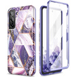 Чехол до Samsung Galaxy S22, Suritch Full Body Marble, фиолетовый