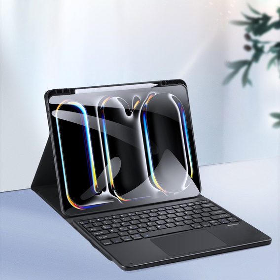 Чохол + клавіатура Apple iPad Pro 13" 7 gen. 2024, Dux Ducis TouchPad Leather Pen Slot, чорний