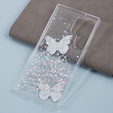 Чохол для Samsung Galaxy S24 Ultra, Glitter Butterfly, білий