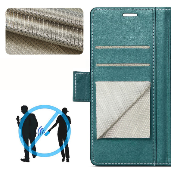 Чохол для Xiaomi 14T Pro, ERBORD Glossy Litchi, гаманець з клапаном, зелений