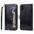 Чохол-книжка для Samsung Galaxy S24 Ultra, Wallet Zipper Pocket Glittery, чорний