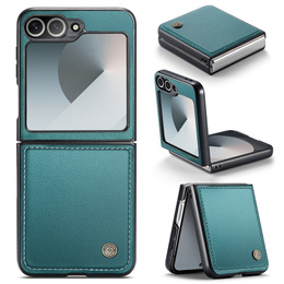 Чохол для Samsung Galaxy Z Flip7 FE / Z Flip6, CASE Litchi Leather, зелений
