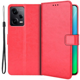 Откидной чехол для Xiaomi Redmi Note 12 Pro+ 5G, Crazy Horse Wallet, красный