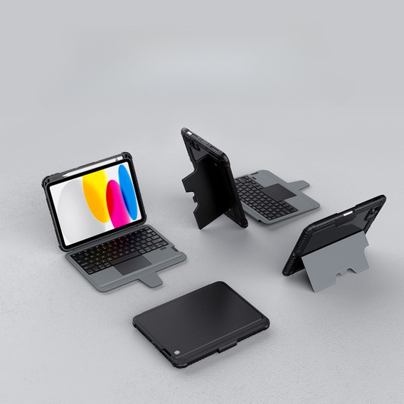 Чохол + клавіатура iPad 10.9 2022, NILLKIN Bumper Pen Slot, чорний