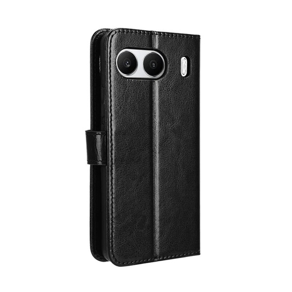 Футляр з клапаном для OnePlus Nord 4, Crazy Horse Wallet, чорний