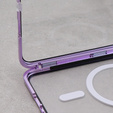 Магнитный чехол с двойным стеклом MagSafe для Samsung Galaxy S23+ Plus, фиолетовый