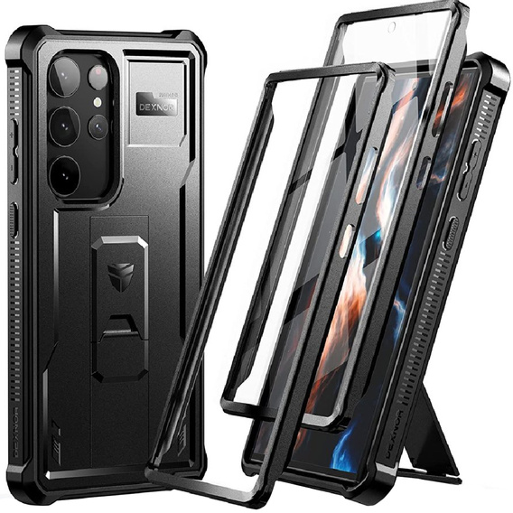 Броньований чохол для Samsung Galaxy S23 Ultra, Dexnor Full Body (Two Frames), чорний