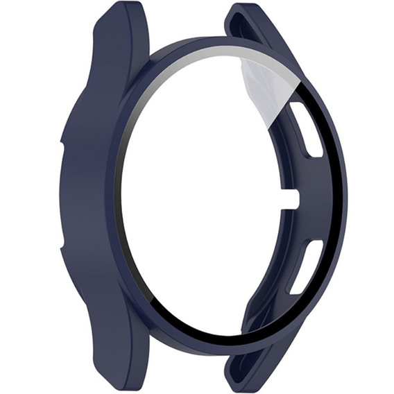 Силиконовый футляр со встроенным защитным стеклом до Samsung Galaxy Watch4 40mm, темно-синий