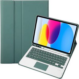 Чехол + клавиатура iPad 10.9 2022 10 Gen, TouchPad Pen Slot, тёмно-зелёный