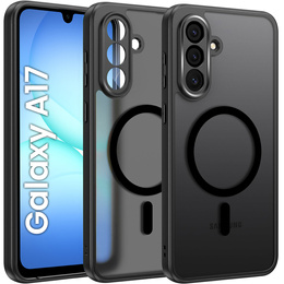Матовый чехол для Samsung Galaxy A17 5G, для MagSafe, полупрозрачный черный