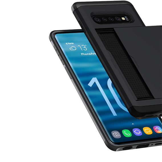 Чехол до Samsung Galaxy S10+ Plus, Sliding Card Holder, чёрный