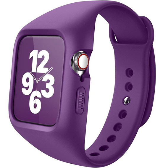 Ремінець + чохол Suritch для Apple Watch 4/5/6/7/8/SE 44/45mm, фіолетовий