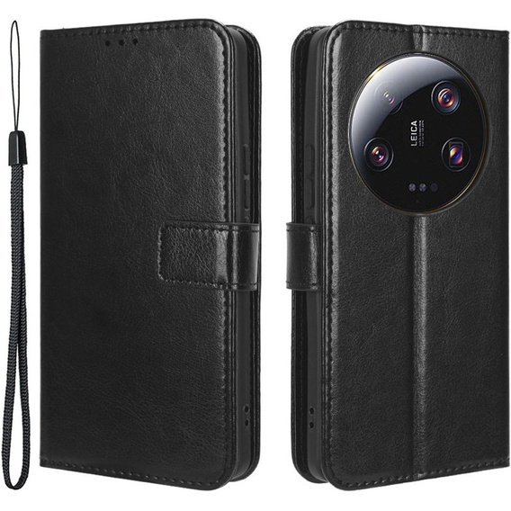 Футляр з клапаном для Xiaomi 13 Ultra, Crazy Horse Wallet, чорний