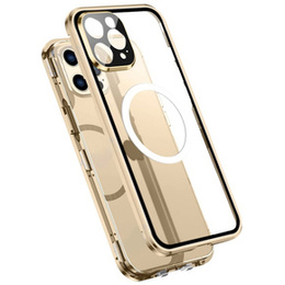 Магнітний чохол Dual Glass MagSafe для iPhone 14 Pro Max, золотий