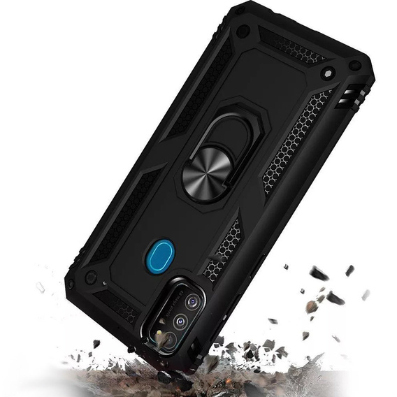 Бронированный Чехол до Samsung Galaxy M21, Nox Case Ring, чёрный