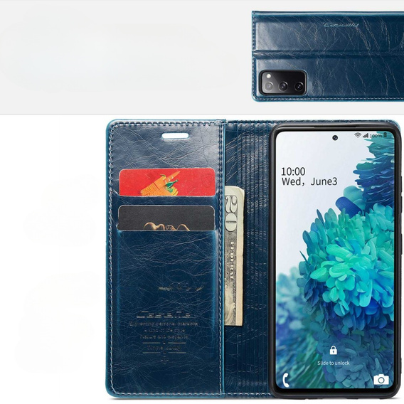 Флип-кейс CASEME для Samsung Galaxy S20 FE / 5G, Waxy Textured, синий