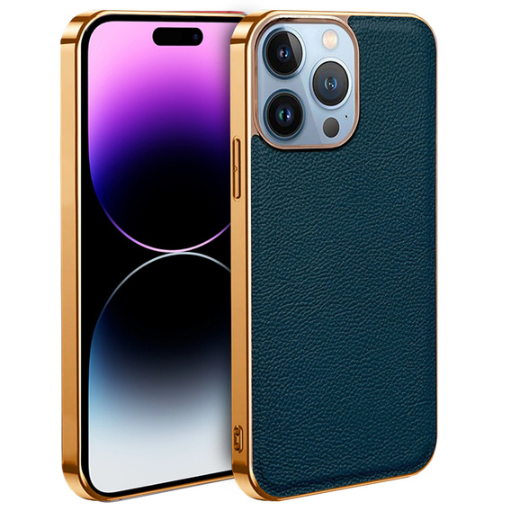 Чехол до iPhone 14 Pro, Cowhide Leather, зелёный