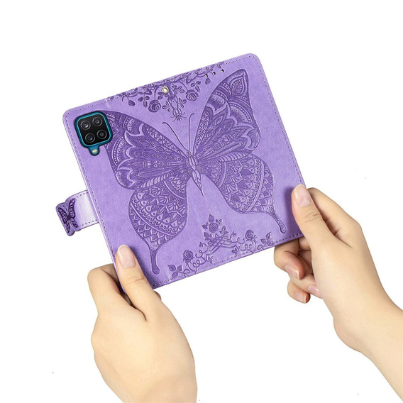 Откидной чехол для Samsung Galaxy M33, Butterfly, фиолетовый