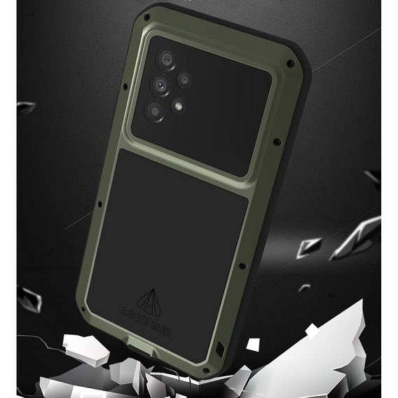 Чoхол Love Mei до Samsung Galaxy A53 5G, armored with glass, зелений