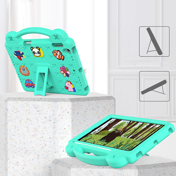 Детский чехол для iPad 9.7" 2018/2017 (6/5 gen.) / Pro 9.7" 2016, Cute Patterns, с подставкой, зелёный
