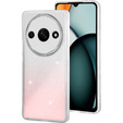 Чехол до Xiaomi Redmi A3, Glittery Powder, белый / розовый