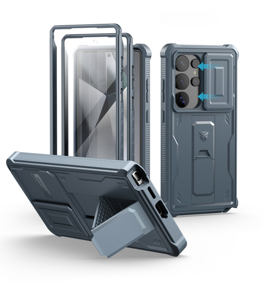 Бронированный чехол для Samsung Galaxy S25 Ultra, Dexnor Full Body (Two Frames), темно-синий