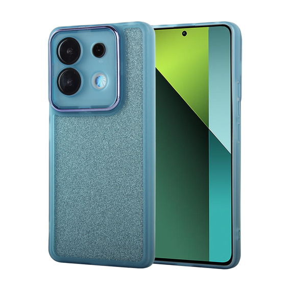 Чохол для Xiaomi Redmi Note 13 5G, Glittery Powder, м'яти + загартоване скло 9H