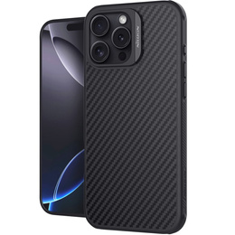 Чохол для iPhone 16 Pro, броньований Nillkin, Carbon Fiber, для Magsafe, чорний