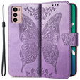 Откидной чехол для Motorola Moto G42 4G, Butterfly, фиолетовый