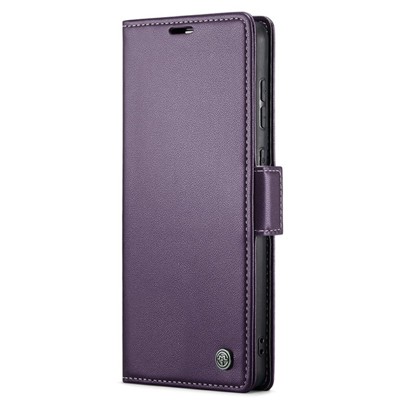 Откидной чехол для Samsung Galaxy S23 FE, CASEME Wallet, тёмно-фиолетовый + 9H стекло