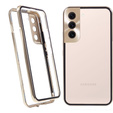 Чехол для Samsung Galaxy S22, Magnetic Dual Glass, золотой