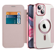 Чохол-книжка для iPhone 14, RFID Wallet MagSafe CamShield, рожевий