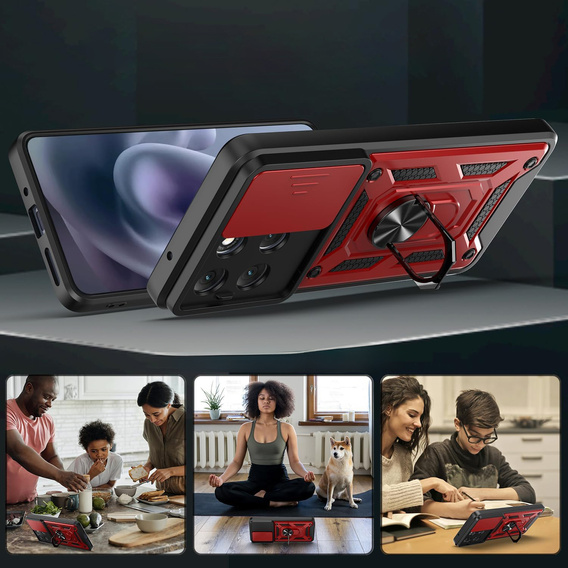 Чохол NOX Camera Slide Motorola Moto G86 5G, CamShield Slide, червоний