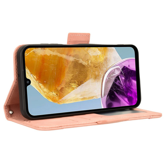 Футляр з клапаном для Samsung Galaxy M15 5G, Card Slot, рожевий
