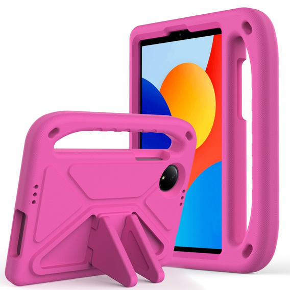 Детский чехол для Xiaomi Redmi Pad SE 8.7, с ручкой, розовый