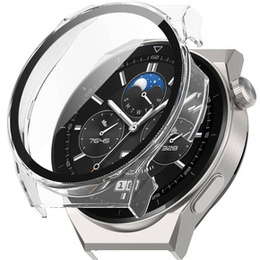 Силиконовый футляр со встроенным защитным стеклом до Huawei Watch GT 3 Pro 46mm, Transparent White