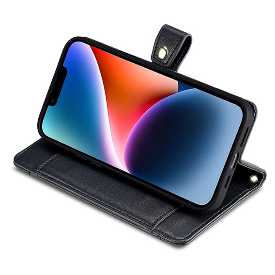 Чохол-книжка для iPhone 15 Pro, Wallet Zipper Pocket, чорний