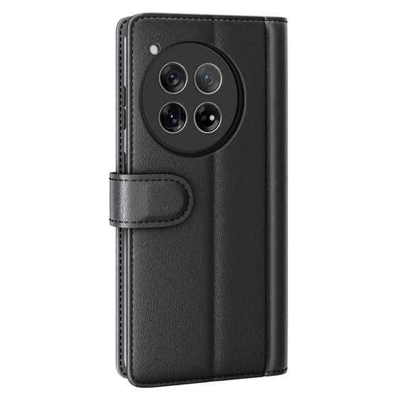 Чохол-фліп для OnePlus 12 5G, Split Leather, чорний