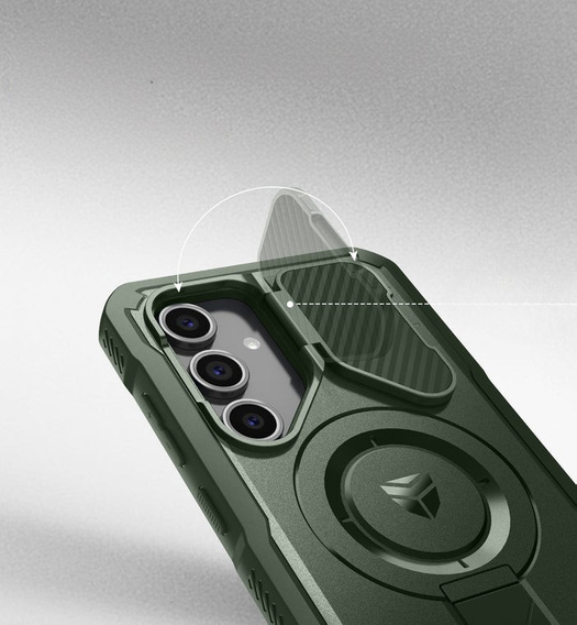 Бронированный чехол для Samsung Galaxy S24 FE, Dexnor Full Body (Two Frames), зелёный
