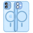 Чехол для iPhone 16 Plus, для MagSafe, ERBORD Matt Case, синий + стекло для экрана