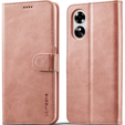 Откидной чехол для Oppo A17, LC.IMEEKE, розовый rose gold