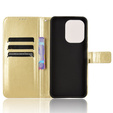Откидной чехол для Xiaomi Redmi 13, Crazy Horse Wallet, золотой