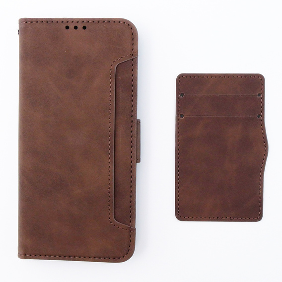 Футляр з клапаном для Motorola Moto G54 5G, Card Slot, коричневий
