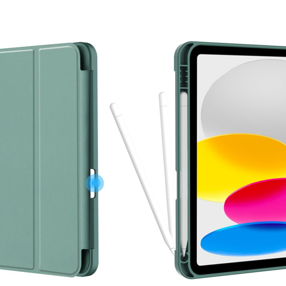 Чехол для iPad 10.9 2022 10 Gen, Smart Pencil, с держателем стилуса, зелёный