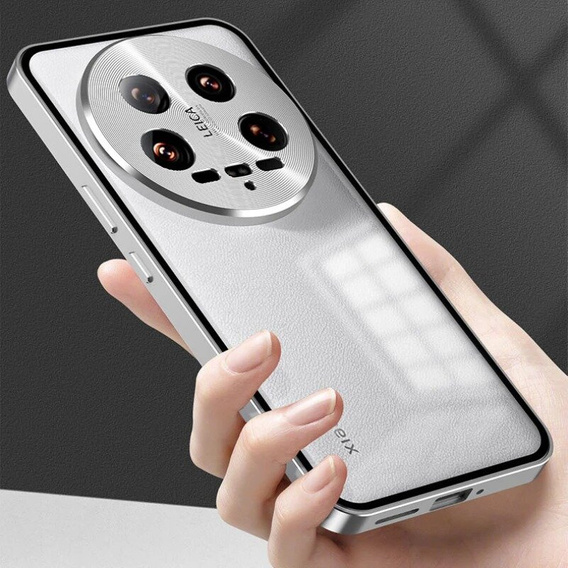 Чохол для Xiaomi 14 Ultra, Magnetic Dual Glass, сріблястий