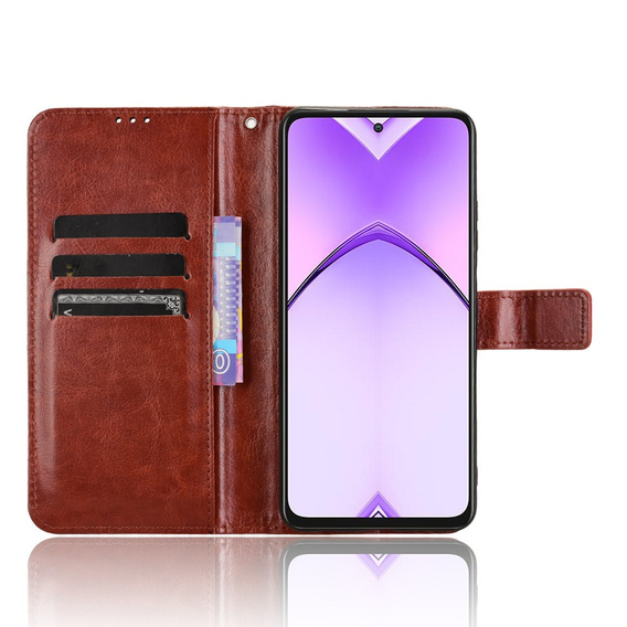 Откидной чехол для Oppo A80, Crazy Horse Wallet, коричневый