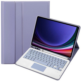Чехол + клавиатура Samsung Galaxy Tab S9, Leather Pen Slot TouchPad, фиолетовый