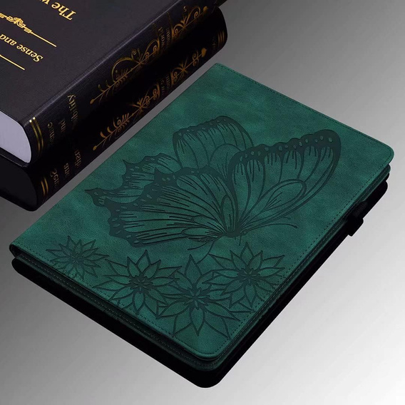 Чехол до Lenovo Tab M9, Wallet Pen Slot, butterflies, коричневый